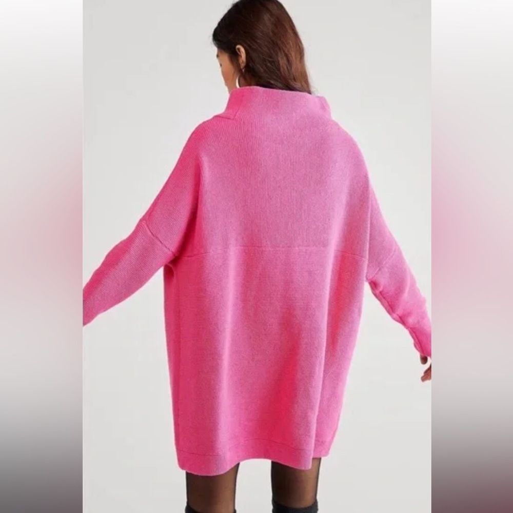 Free People $250 Slouchy Ottoman Sweater ELECTRIC PINK NWOT S - Picture 2 of 6